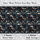 Elegant Japanese Women Floral Night Garden Seamless Pattern Digital Print Fabric by the Metre UK Sewing Quilting Textile