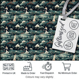Traditional Asian Women Scenic Floral Landscape Seamless Pattern Digital Print Fabric by the Metre UK Sewing Quilting Textile