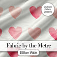 Soft Watercolor Pink Hearts Minimal Seamless Pattern Digital Print Fabric by the Metre UK Sewing Quilting Textile