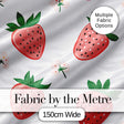 Cute Strawberry Floral Pastel Seamless Pattern Digital Print Fabric by the Metre UK Sewing Quilting Textile