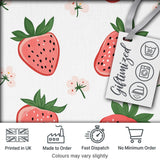 Cute Strawberry Floral Pastel Seamless Pattern Digital Print Fabric by the Metre UK Sewing Quilting Textile