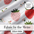 Cute Strawberry Blossom Soft Pastel Seamless Pattern Digital Print Fabric by the Metre UK Sewing Quilting Textile