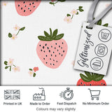 Cute Strawberry Blossom Soft Pastel Seamless Pattern Digital Print Fabric by the Metre UK Sewing Quilting Textile