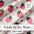 Cute Strawberry Daisy Floral Soft Seamless Pattern Digital Print Fabric by the Metre UK Sewing Quilting Textile
