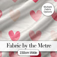 Soft Watercolor Pink Hearts Romantic Seamless Pattern Digital Print Fabric by the Metre UK Sewing Quilting Textile