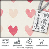 Soft Watercolor Pink Hearts Romantic Seamless Pattern Digital Print Fabric by the Metre UK Sewing Quilting Textile