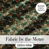 Vintage Desert Pine Tree Landscape Seamless Pattern Digital Print Fabric by the Metre UK Sewing Quilting Textile
