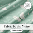 Mint Green Butterfly Soft Dreamy Seamless Pattern Digital Print Fabric by the Metre UK Sewing Quilting Textile