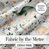 Cute Baby Whale Ocean Floral Watercolor Seamless Pattern Digital Print Fabric by the Metre UK Sewing Quilting Textile