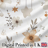 Neutral Floral Star Nursery Watercolor Seamless Pattern Digital Print Fabric by the Metre UK Sewing Quilting Textile