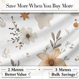 Neutral Floral Star Nursery Watercolor Seamless Pattern Digital Print Fabric by the Metre UK Sewing Quilting Textile