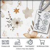 Neutral Floral Star Nursery Watercolor Seamless Pattern Digital Print Fabric by the Metre UK Sewing Quilting Textile