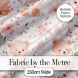Cute Teddy Bear Floral Pastel Seamless Pattern Digital Print Fabric by the Metre UK Sewing Quilting Textile