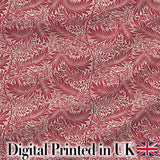 Elegant Red Botanical Floral Classic Seamless Pattern Digital Print Fabric by the Metre UK Sewing Quilting Textile