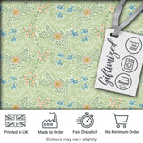 Soft Green Floral Bird Garden Seamless Pattern Digital Print Fabric by the Metre UK Sewing Quilting Textile