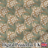 Vintage Lily Of The Valley Tile Seamless Pattern Digital Print Fabric by the Metre UK Sewing Quilting Textile
