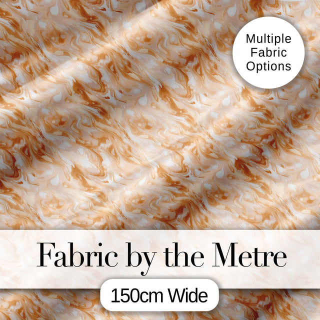 Neutral Beige Cream Marble Swirl Seamless Pattern Digital Print Fabric by the Metre UK Sewing Quilting Textile