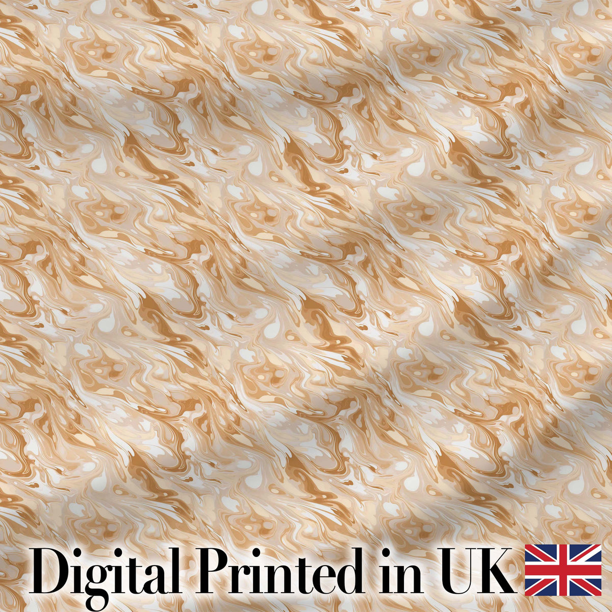 Neutral Beige Cream Marble Swirl Seamless Pattern Digital Print Fabric by the Metre UK Sewing Quilting Textile