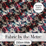 Retro Dark Abstract Paint Swirl Seamless Pattern Digital Print Fabric by the Metre UK Sewing Quilting Textile