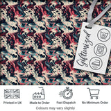 Retro Dark Abstract Paint Swirl Seamless Pattern Digital Print Fabric by the Metre UK Sewing Quilting Textile
