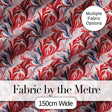 Red White Blue Fluid Marble Seamless Pattern Digital Print Fabric by the Metre UK Sewing Quilting Textile
