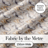 Soft Grey Beige Marble Flow Seamless Pattern Digital Print Fabric by the Metre UK Sewing Quilting Textile