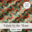 Retro Orange Teal Swirl Marble Seamless Pattern Digital Print Fabric by the Metre UK Sewing Quilting Textile
