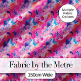 Vibrant Pink Blue Abstract Fluid Marble Seamless Pattern Digital Print Fabric by the Metre UK Sewing Quilting Textile
