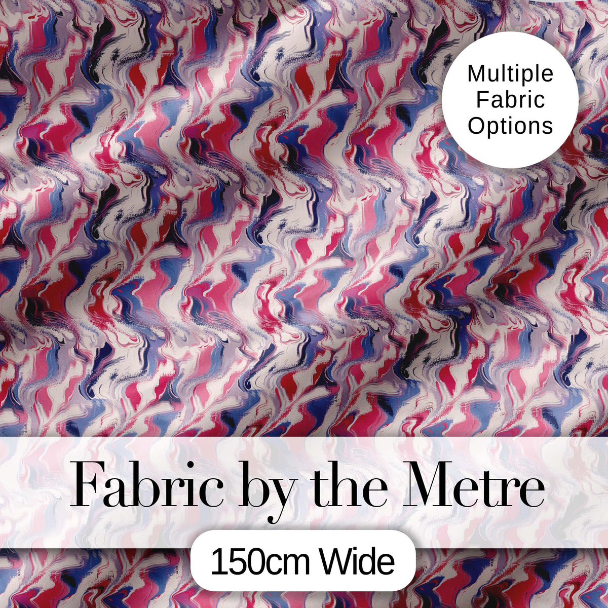 Soft Pink Blue Abstract Fluid Marble Seamless Pattern Digital Print Fabric by the Metre UK Sewing Quilting Textile