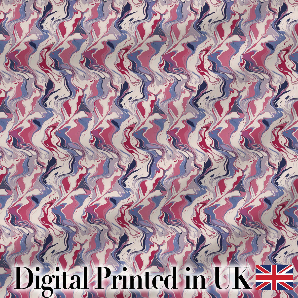 Soft Pink Blue Abstract Fluid Marble Seamless Pattern Digital Print Fabric by the Metre UK Sewing Quilting Textile