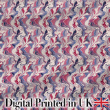 Soft Pink Blue Abstract Fluid Marble Seamless Pattern Digital Print Fabric by the Metre UK Sewing Quilting Textile