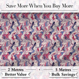 Soft Pink Blue Abstract Fluid Marble Seamless Pattern Digital Print Fabric by the Metre UK Sewing Quilting Textile