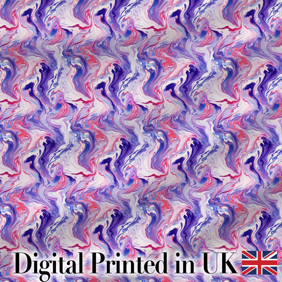 Purple Pink Liquid Marble Swirl Seamless Pattern Digital Print Fabric by the Metre UK Sewing Quilting Textile