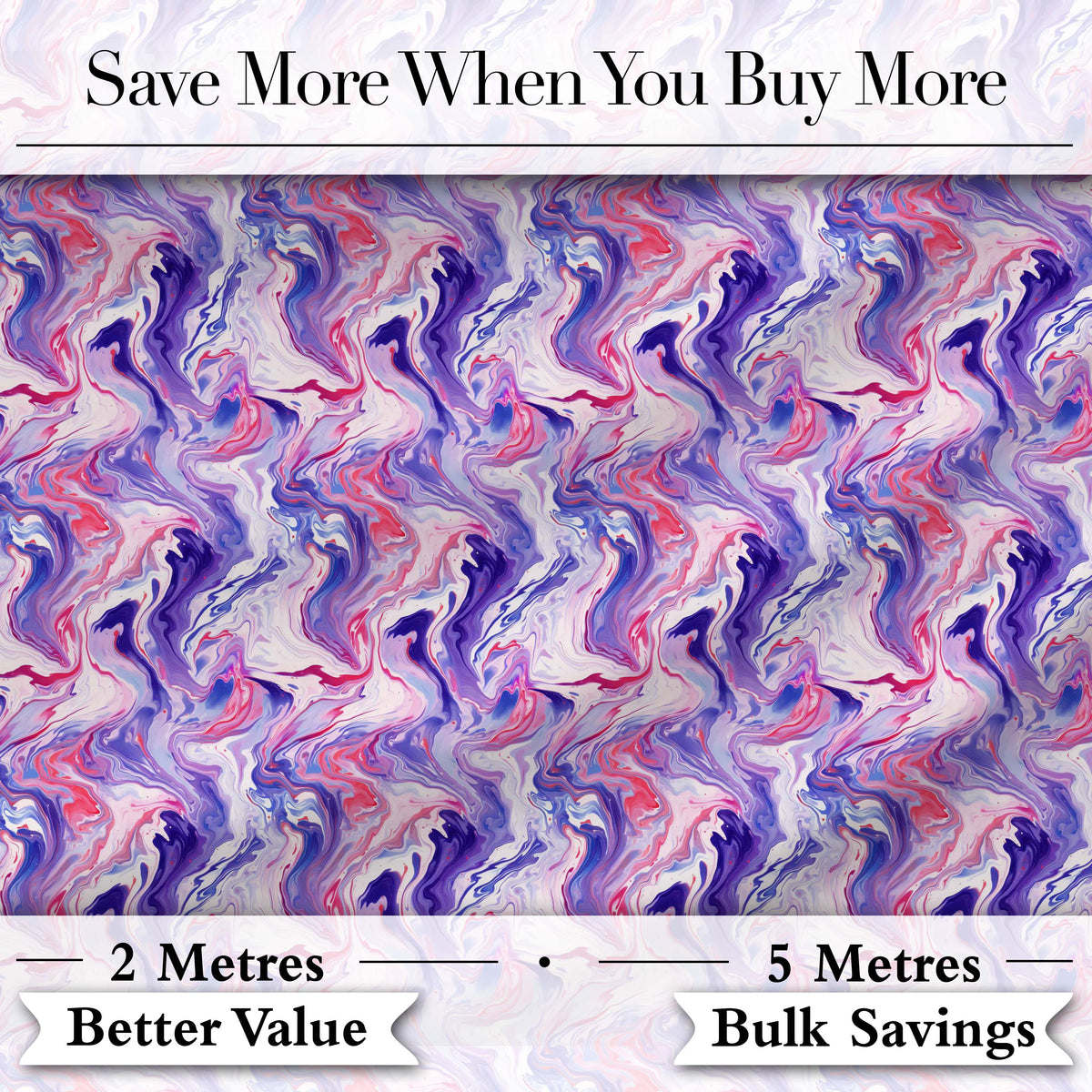 Purple Pink Liquid Marble Swirl Seamless Pattern Digital Print Fabric by the Metre UK Sewing Quilting Textile