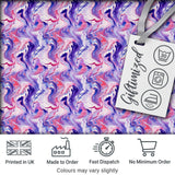 Purple Pink Liquid Marble Swirl Seamless Pattern Digital Print Fabric by the Metre UK Sewing Quilting Textile