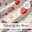 Cute Strawberry Floral Doodle Seamless Pattern Digital Print Fabric by the Metre UK Sewing Quilting Textile