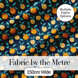 Cute Orange Slice and Leaf Pattern on Dark Background Seamless Pattern Digital Print Fabric by the Metre UK Textile