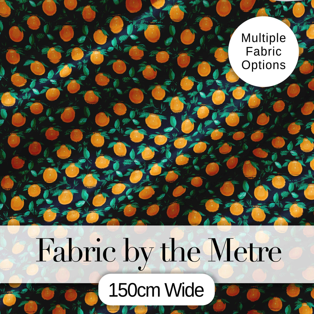 Small Orange Fruit Toss Pattern on Dark Background Seamless Pattern Digital Print Fabric by the Metre UK Sewing Quilting Textile