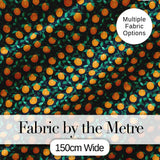 Small Orange Fruit Toss Pattern on Dark Background Seamless Pattern Digital Print Fabric by the Metre UK Sewing Quilting Textile