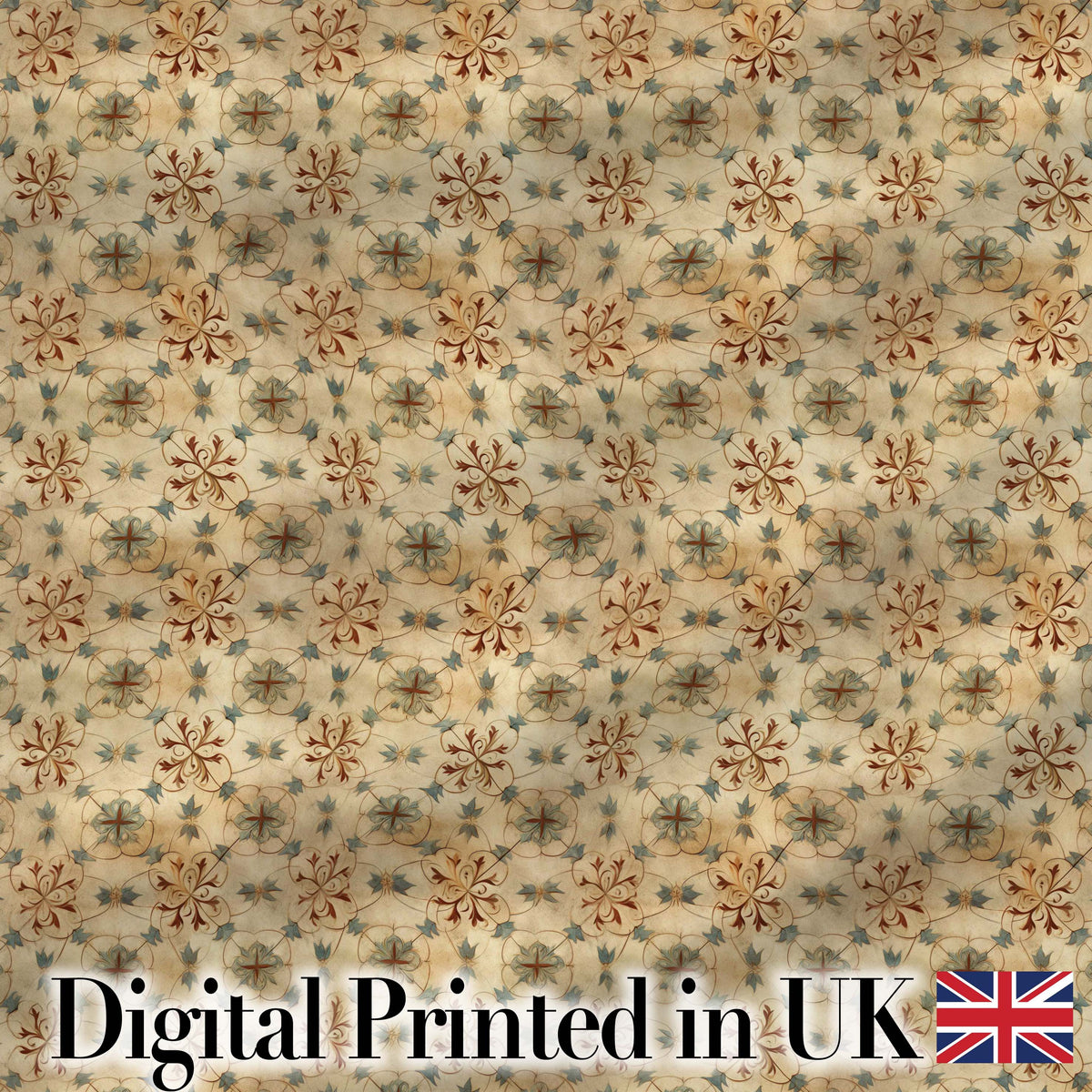 Elegant Floral Vintage Pattern in Soft Neutral Tones Seamless Pattern Digital Print Fabric by the Metre UK Sewing Quilting Textile