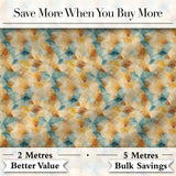 Abstract Geometric Watercolor Shapes in Soft Blue and Orange Seamless Pattern Digital Print Fabric by the Metre UK Sewing Quilting Textile