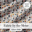Simple Cute Owl Birds with Autumn Leaves Light Background Seamless Pattern Digital Print Fabric by the Metre UK Sewing Quilting Textile