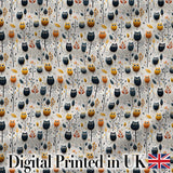 Simple Cute Owl Birds with Autumn Leaves Light Background Seamless Pattern Digital Print Fabric by the Metre UK Sewing Quilting Textile
