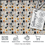 Simple Cute Owl Birds with Autumn Leaves Light Background Seamless Pattern Digital Print Fabric by the Metre UK Sewing Quilting Textile