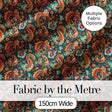 Vintage Paisley Floral Pattern with Teal Background Seamless Digital Print Fabric by the Metre UK Sewing Quilting Textile