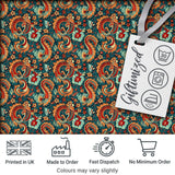 Vintage Paisley Floral Pattern with Teal Background Seamless Digital Print Fabric by the Metre UK Sewing Quilting Textile