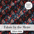Bold Paisley Floral Pattern with Dark Blue Background Seamless Digital Print Fabric by the Metre UK Sewing Quilting Textile