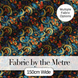 Ornate Paisley Floral Pattern with Navy Background Seamless Digital Print Fabric by the Metre UK Sewing Quilting Textile