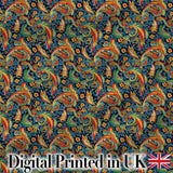 Vibrant Paisley Floral Swirl Pattern Rich Ornamental Textile Design Digital Print Fabric by the Metre UK Sewing Quilting Textile