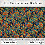 Vibrant Paisley Floral Swirl Pattern Rich Ornamental Textile Design Digital Print Fabric by the Metre UK Sewing Quilting Textile
